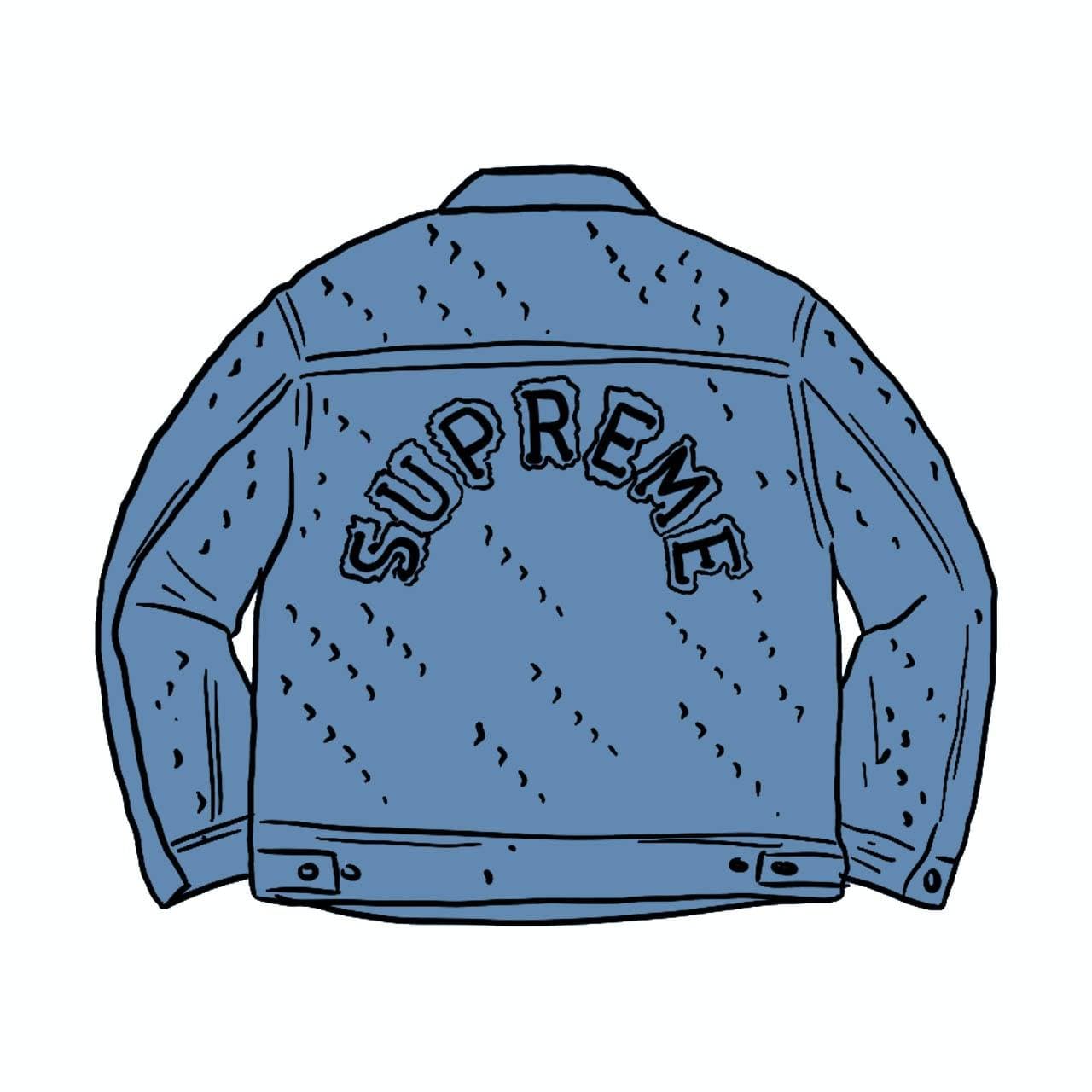 Product Supreme Hole Punch Denim Trucker Jacket Blue