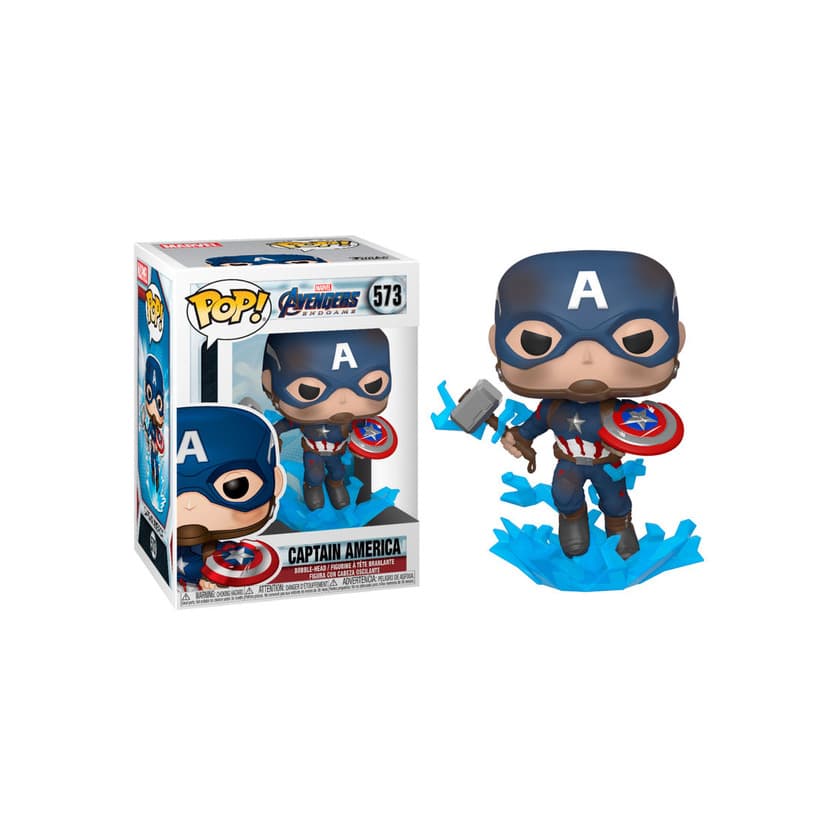 Game Funko- Pop Marvel: Endgame-Captain America w/BrokenShield & Mjolnir Capt A w/BrokenShield&Mjolnir Collectible