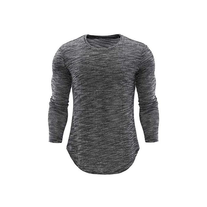 Producto Yvelands Camisa de Manga Larga Moda Masculina Guapo Personalidad Otoño Color Puro