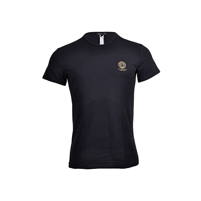 Product Versace Iconic - Camiseta de cuello redondo de algodón elástico Negro Negro