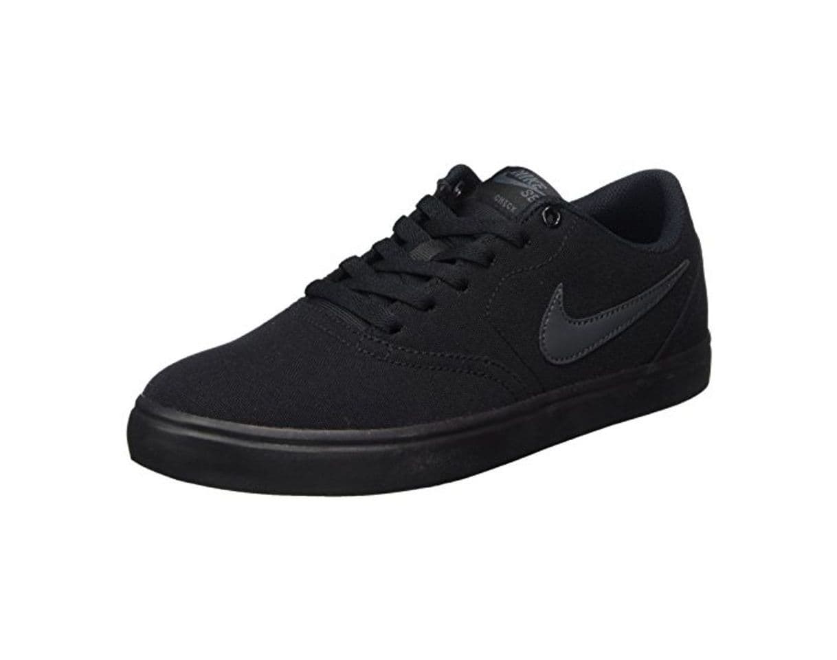 Moda Nike SB Check Solar Cnvs, Zapatillas de Skateboarding para Hombre, Negro