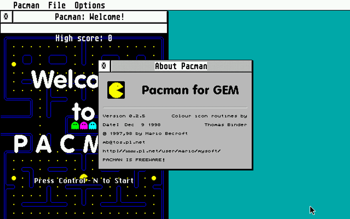 Videogames Pacman for GEM