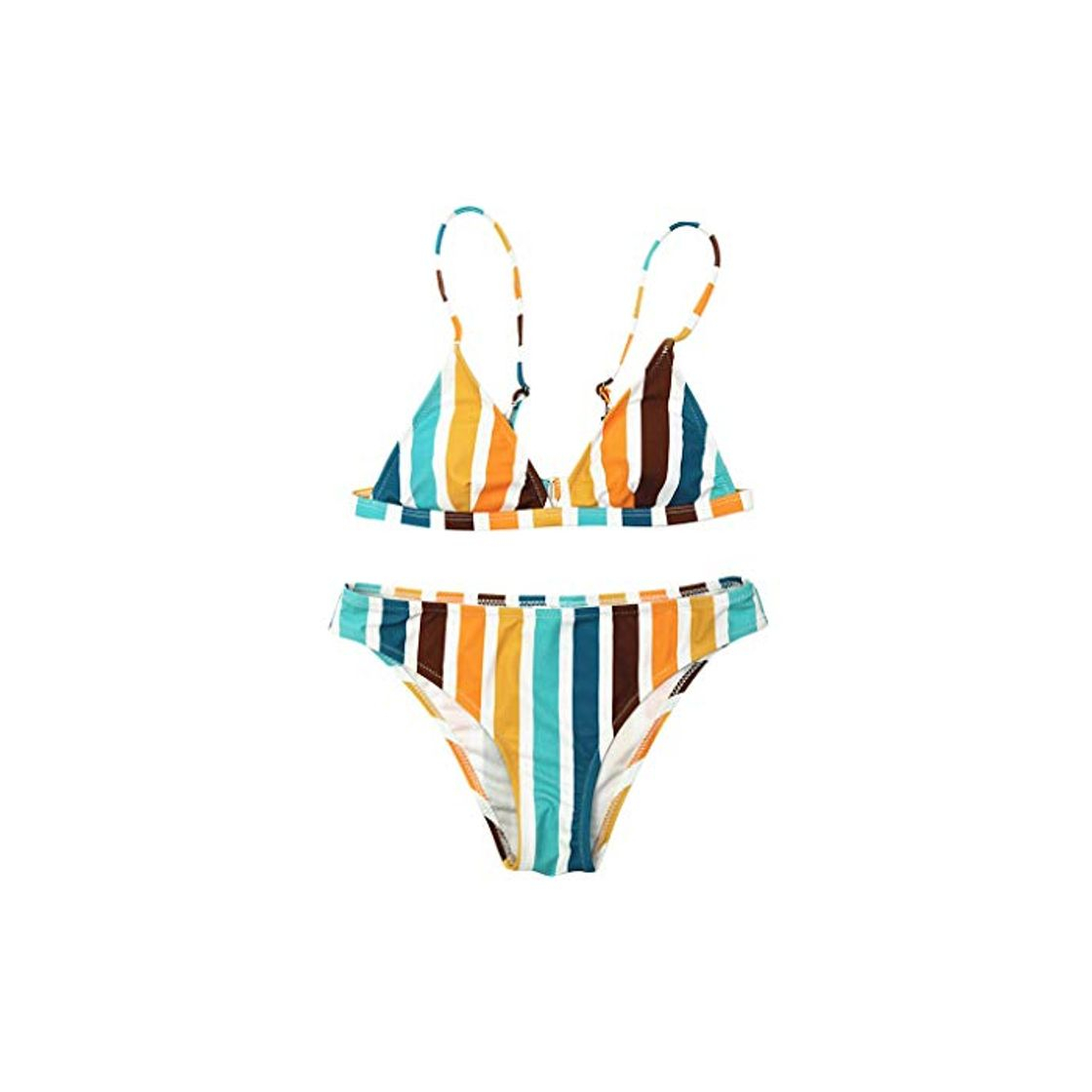 Producto YGbuy Conjunto de Bikini con Estampado de Rayas Arcoiris Vendaje Push up Tankini Traje de Baño de Playa Traje de Baño de Bajo Pecho Sujetador y Bragas Tanga de Dos Piezas