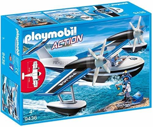 Place PLAYMOBIL- Hidroavión de Policía Juguete, Multicolor