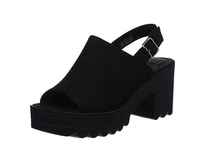 Product COOLWAY Alessa, Zapatos con Tacon y Correa de Tobillo para Mujer, Negro