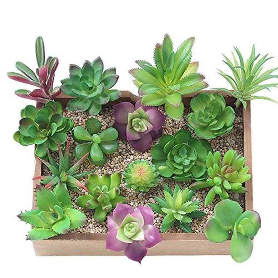 Producto KUUQA 16 piezas de plantas artificiales carnosas mixtas