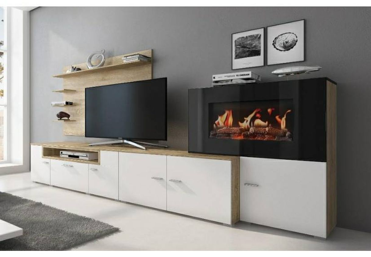 Moda Mueble salon chimenea lujo