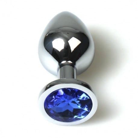 Fashion Metal Plug Anal Pequeño Azul con Bolsa