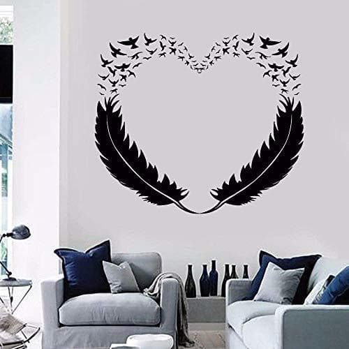 Producto Feather Bird Love Decoración Vinilo Dormitorio Romántico Decoración interior Mural Papel pintado