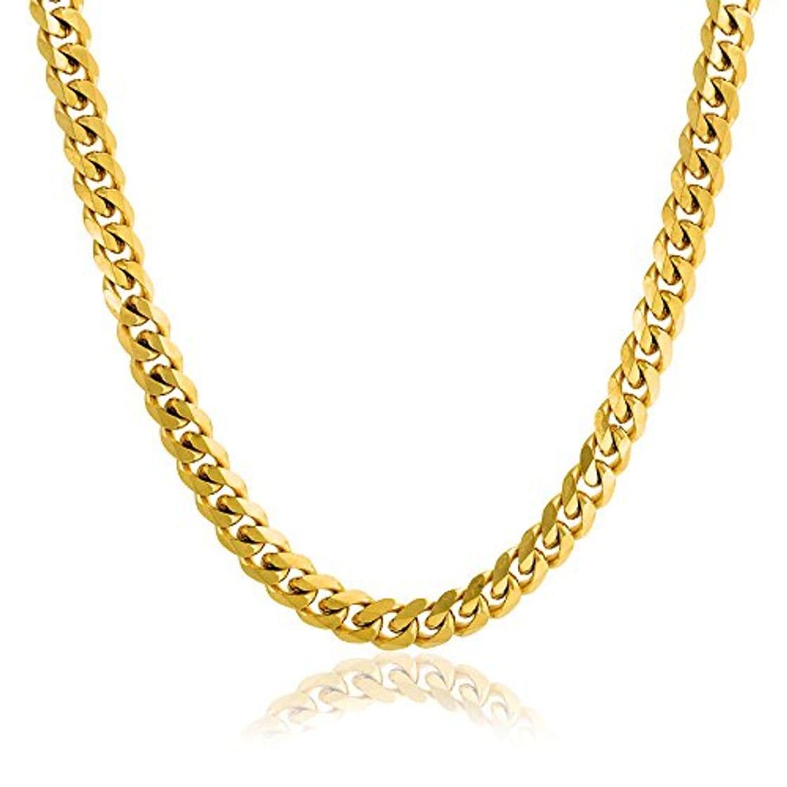 Place Bling Jewelry Bordillo Sólido Pesado Cuban Link Chain 8Mm para Hombres Collar