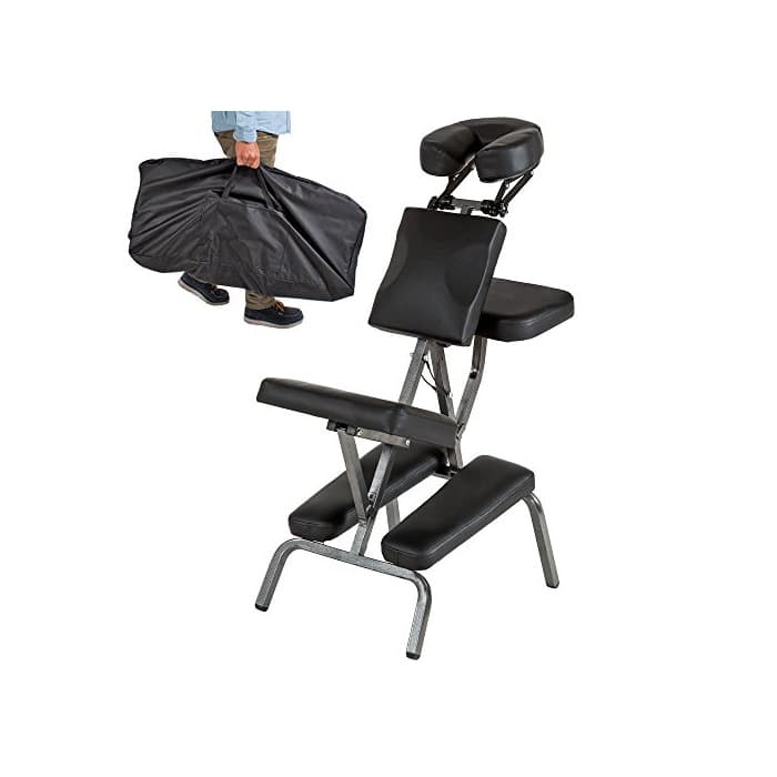 Product TecTake Silla de Masaje Fisioterapia rehabilitacion sillón de Tratamiento Tattoo (Negro