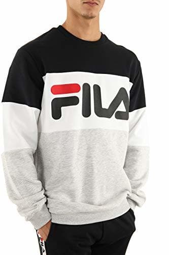 Fashion Fila Felpa 681255 Black - Light Grey - White Size