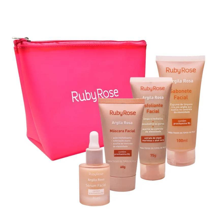 Moda Kit Necessaire Argila Rosa - Ruby Rose