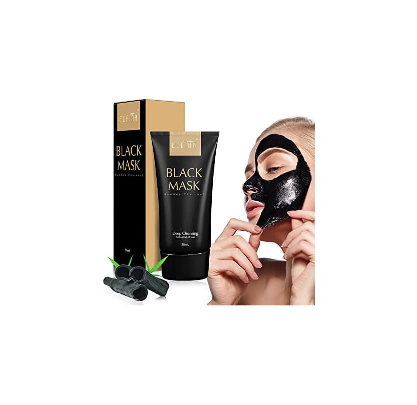 Belleza Elfina Black Mask Máscara Facial de Barro Negro, Removedor de Espinillas Rrasgón