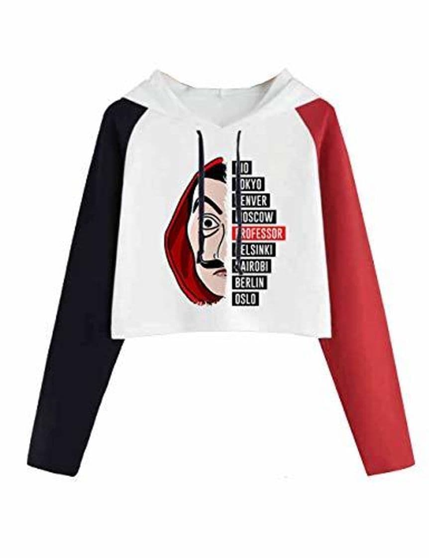 Fashion Sudadera La casa de Papel Corta, Sudadera con Capucha La casa de