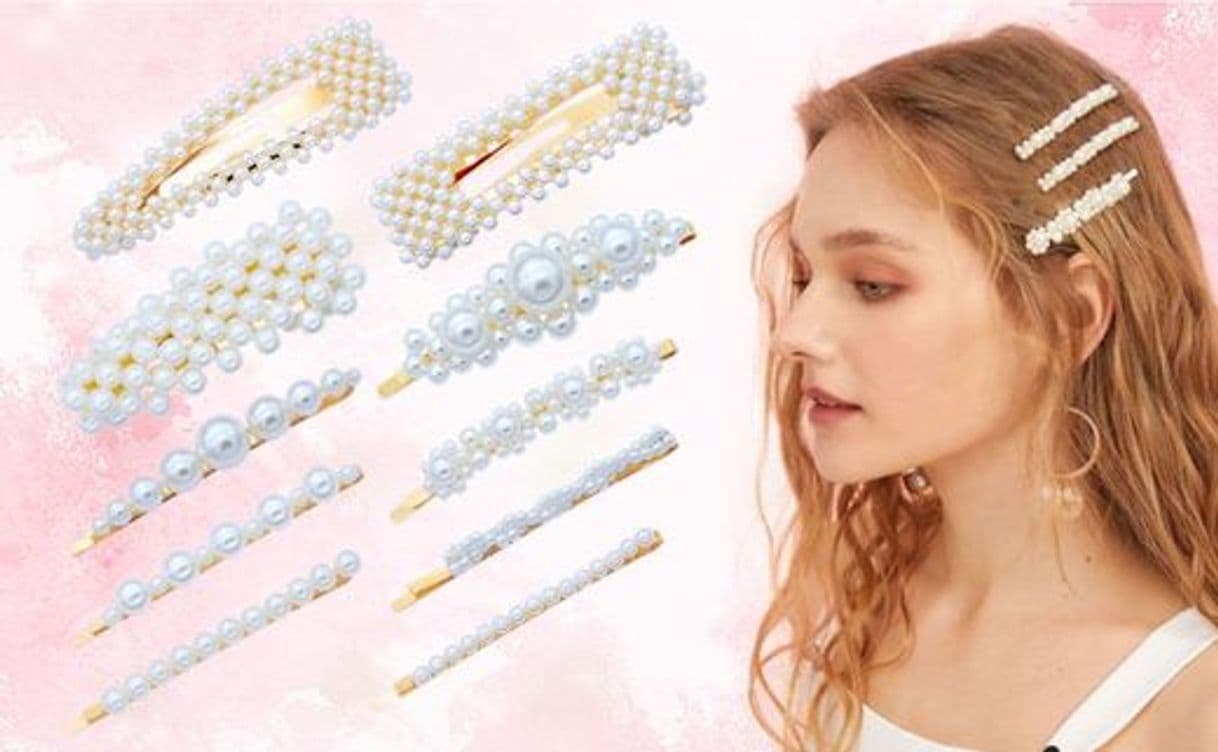 Beauty 10 Unidades de Perlas de Faux Clips de Pelo Barrettes para Mujeres