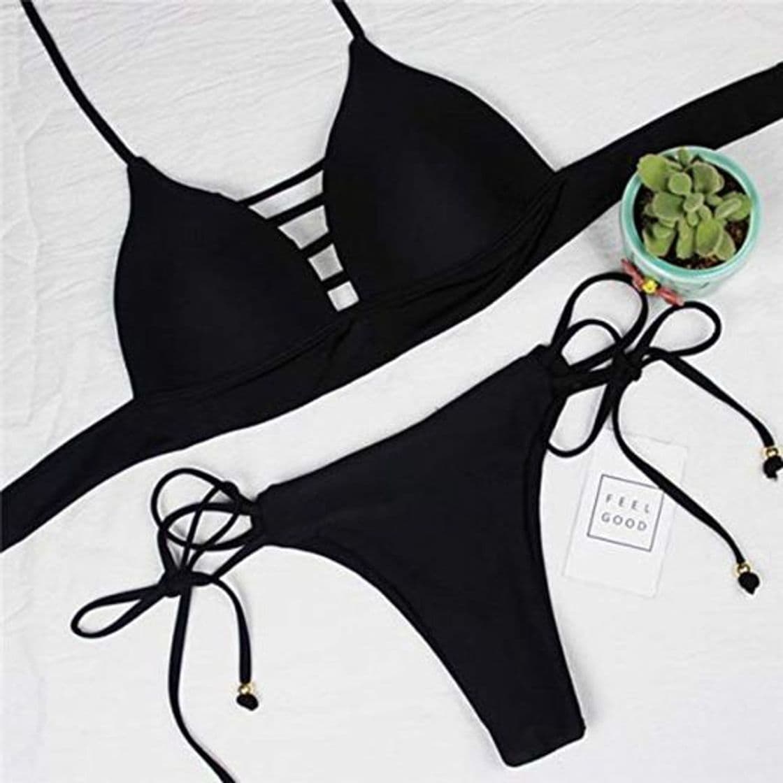 Moda GUOZI Bikini Bikini de Color Escote Verde Traje de baño de Dos Piezas con Tanga Bikini Traje de baño Cintura Alta Cor Verde Escavar Duas Peças Maiô Com Tanga Brasileira Maiô Cintura Alta Desgaste