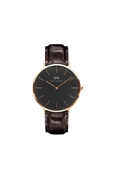 Fashion Daniel Wellington DW00100128 - Reloje acero inoxidable con correa de piel, Unisex,