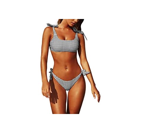 Moda Yuson Girl Conjuntos De Bikini Rayas Talle Alto Retro Brasileños Mujer Sexy