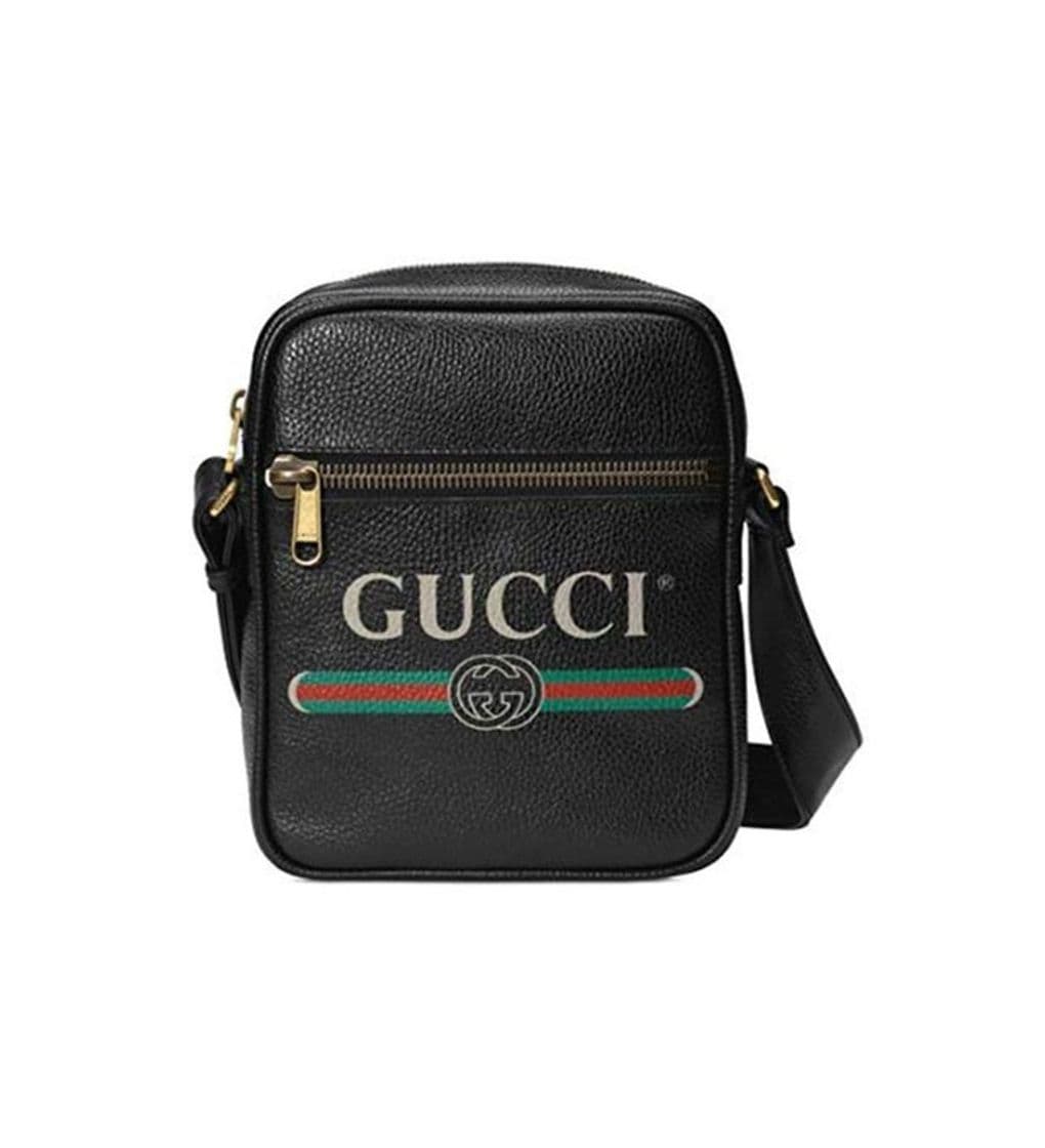 Product Gucci Logo Signature Print Side Messenger Bandolera cruzada de cuero negro Italia