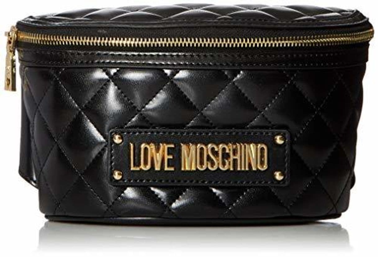 Product Love Moschino Borsa Quilted Nappa PU, Bolsa de mensajero para Mujer, Negro