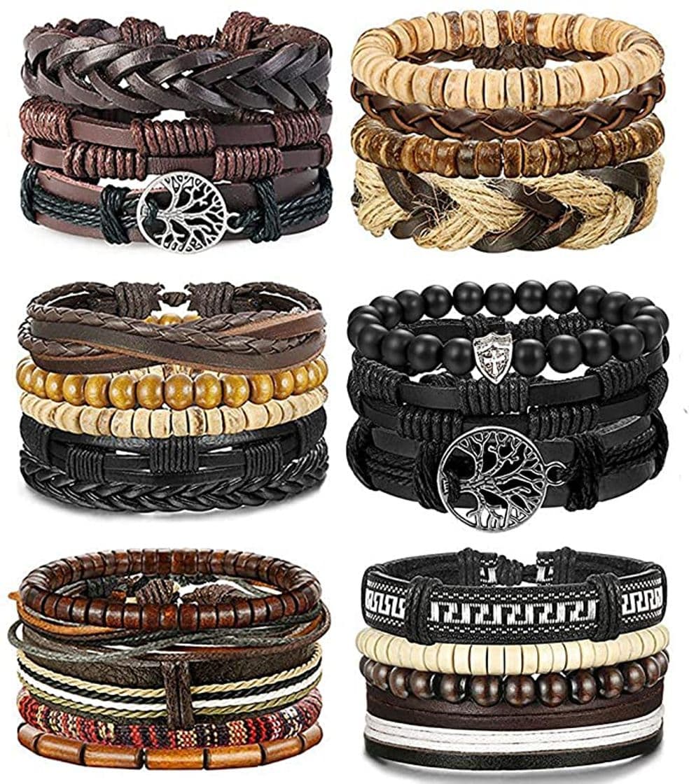 Producto 29 Piezas Cuero Pulseras Árbol de la Vida para Hombres Mujer Trenzado