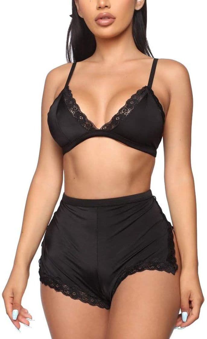 Producto riou Sexy lencería Sujetador Strappy Encaje Vendaje de Hollow Camisón Corto Sexy u Elegante & Ropa Interior Mujer Sexy Conjuntos Ropa Erótica de Encaje Camisones de Dormir