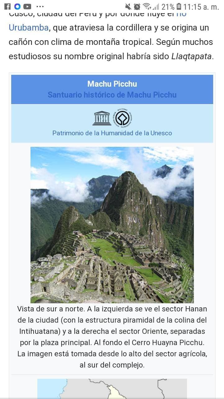 Lugar Machu Picchu