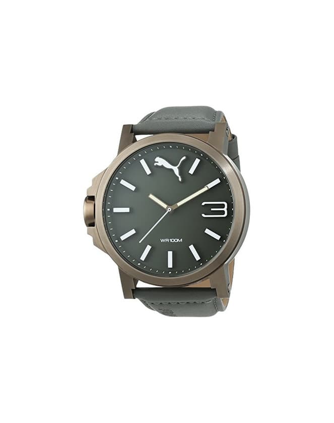 Fashion Puma Ultrasize - Reloj análogico de cuarzo con correa de cuero para