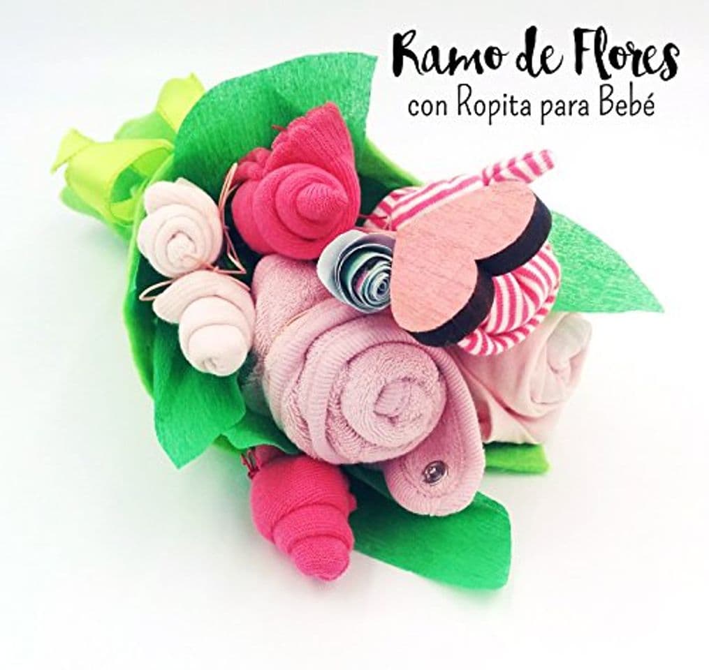 Producto Ramo de "Flores" realizado con Ropita para Bebé (1 Body, 2 pares