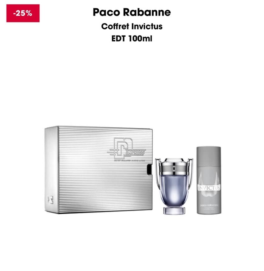 Fashion Paco Rabanne
Coffret Invictus
EDT 100ml