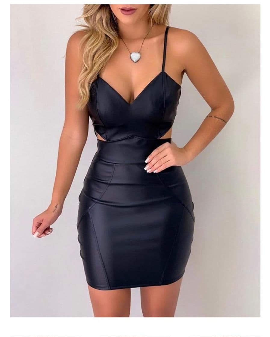 Moda V Neck Backless Spaghetti Strap Dress