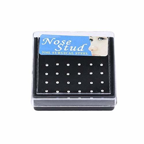 Producto Funnyrunstore 24 unids/caja Acero Inoxidable Rhinestone Colorido Piercing Nariz Studs Pasadores Rectos