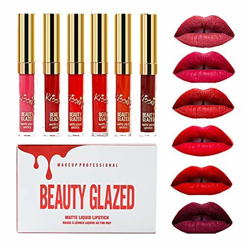 Belleza Beauty Glazed Lápiz labial líquido mate Set 6 colores Niebla Lápices labiales