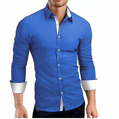 Producto Luckycat Hombre Camisa Manga Larga Slim Fit Camisa Hombre Manga Larga Camisas