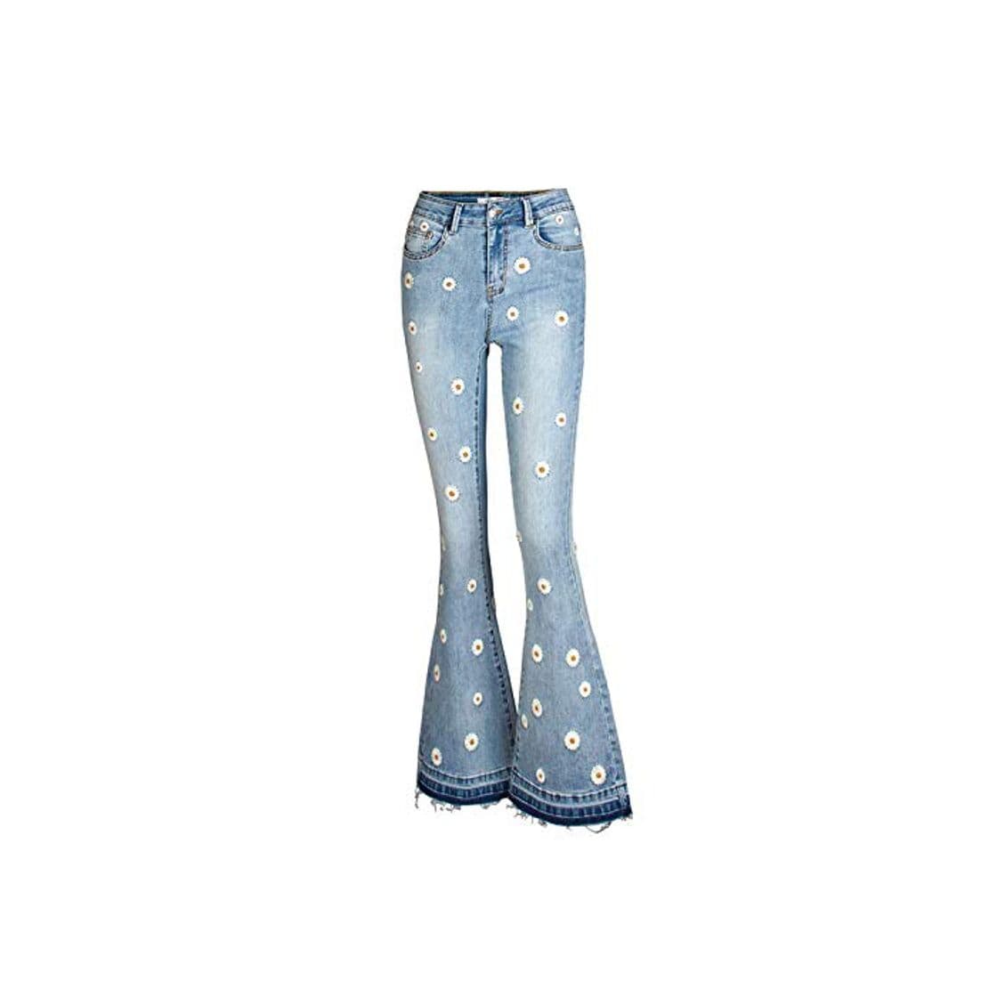 Fashion 2020 Vintage Slim Flower Bordado Jeans para Mujer Skinny Denim Blares Pantalones