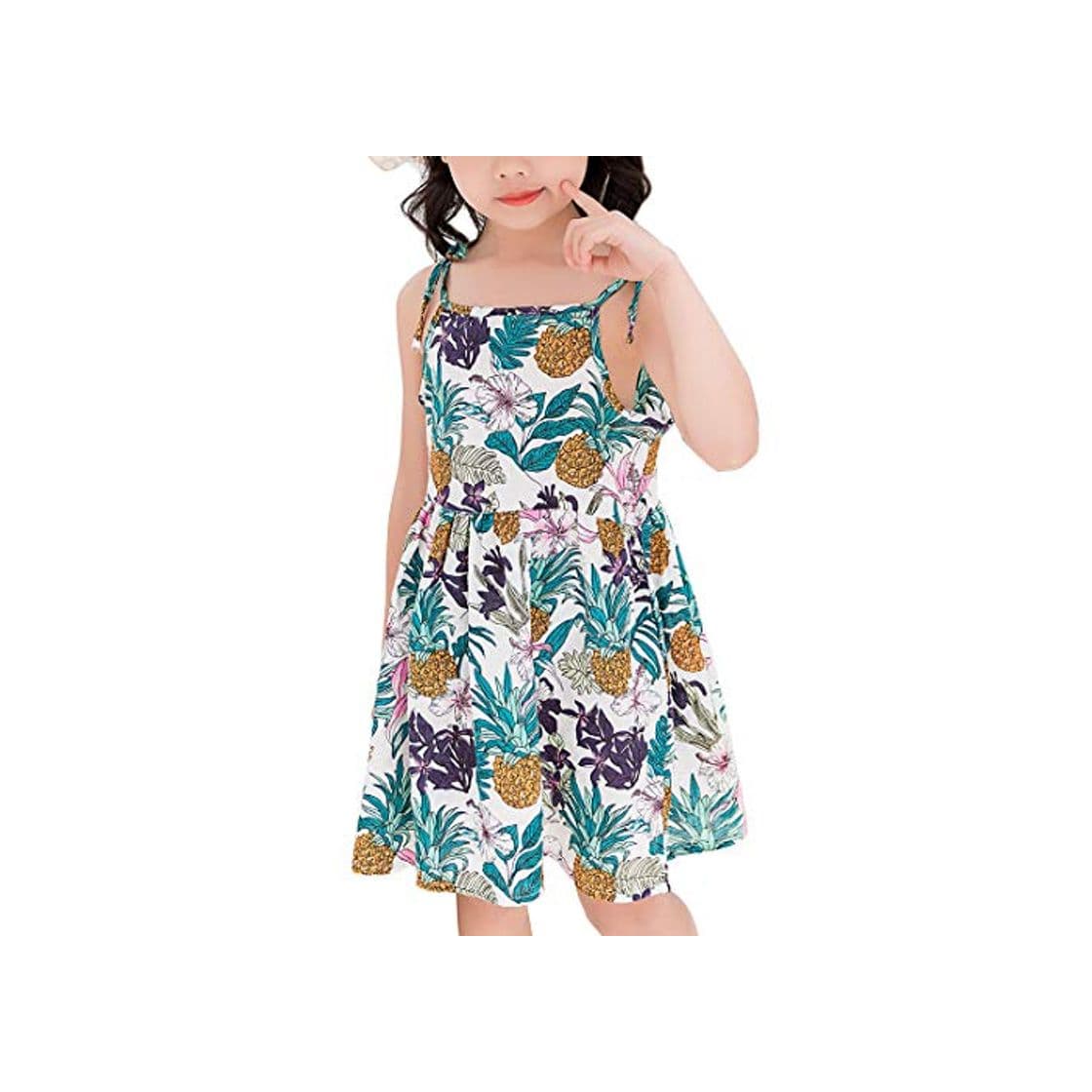 Fashion Vestido de Verano para Bebe Niñas Casuales Algodón Infantil Sin Mangas Chicas Ropa Flores 0 a 4 años