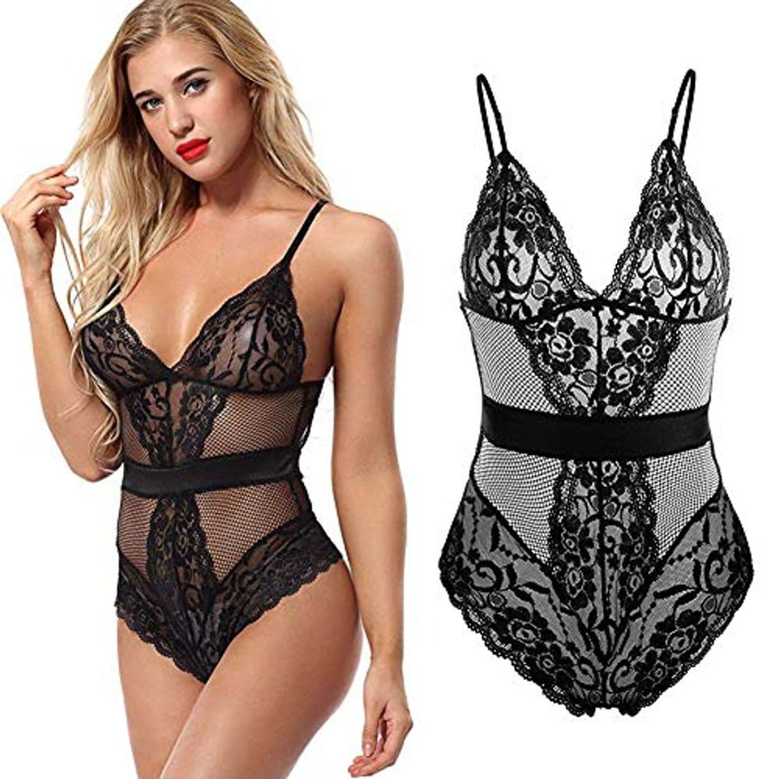 Lugar EVBEA Lencería Mujer Erótica Sexy Dormir Vestido Lenceria Bodysuit Teddy Hot Transparente