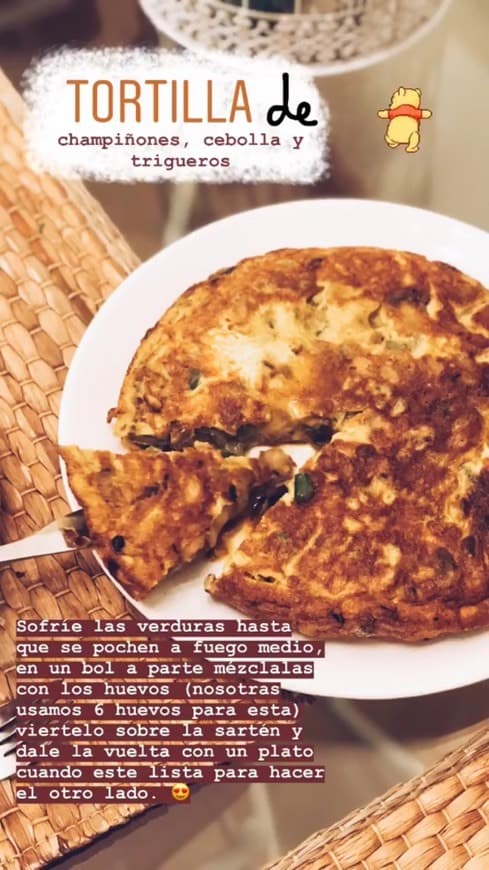 Fashion Tortilla de champiñones, cebolla y trigueros