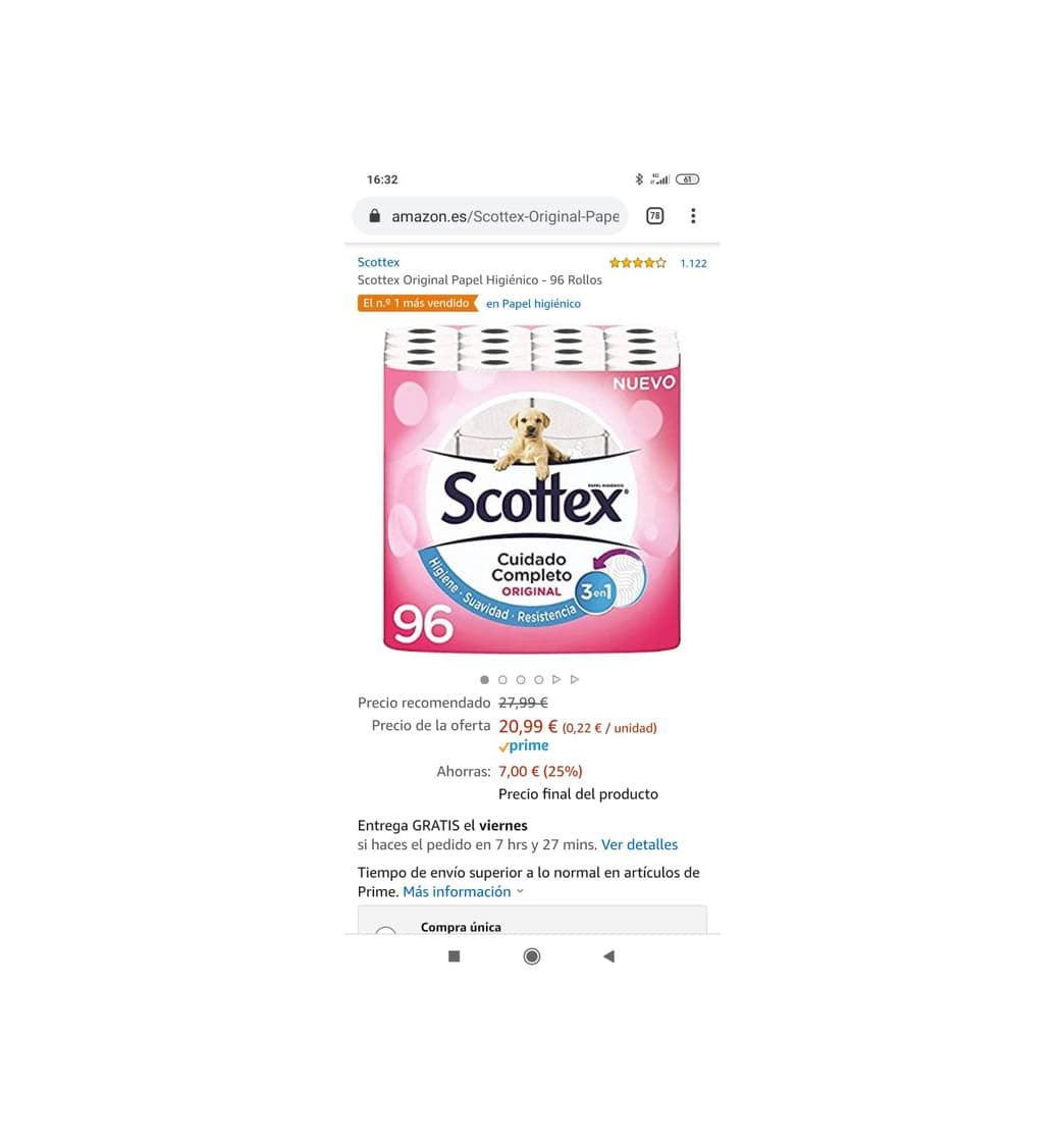 Producto Papel higiénico scottex