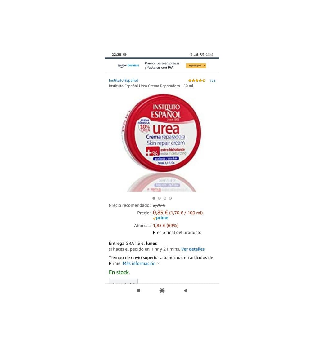 Product Crema de manos urea 