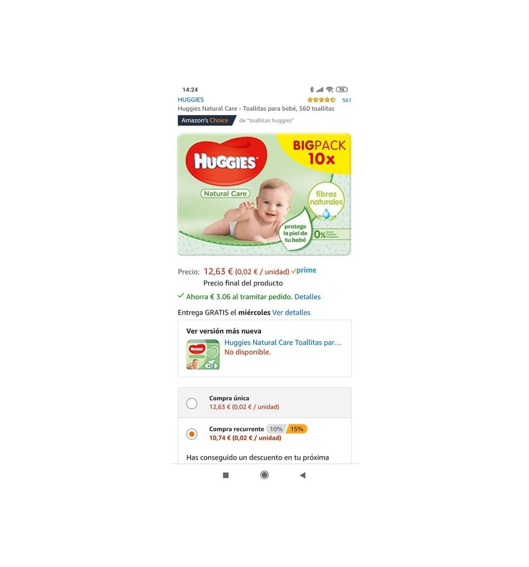 Product Pañales huggies