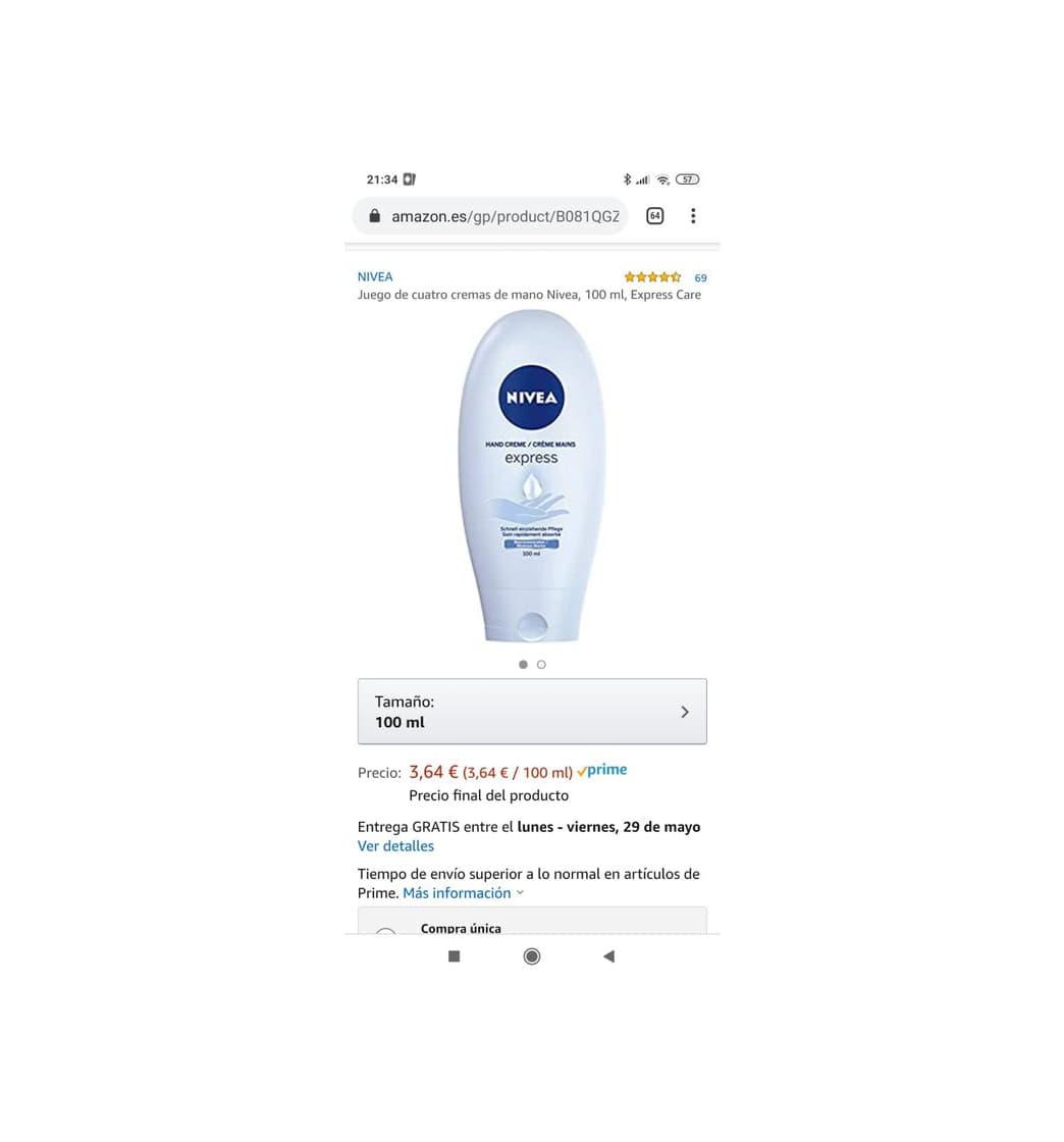 Product Crema de manos nivea