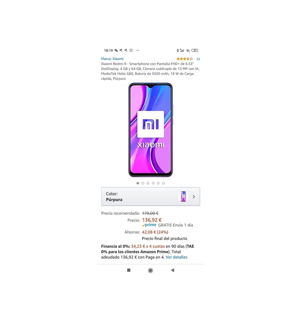 Producto Xiaomi redmi 9