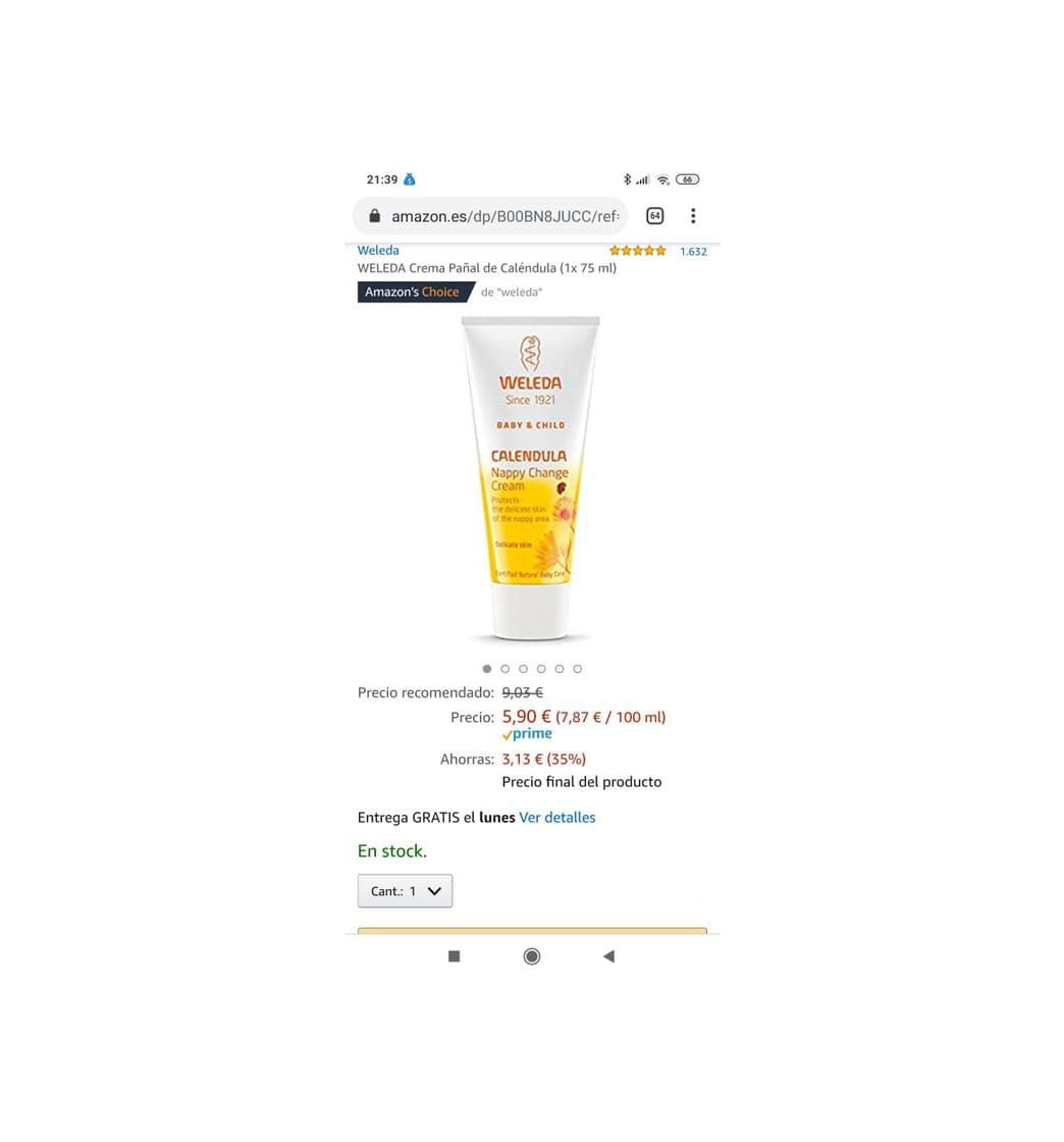 Product Crema de manos weleda