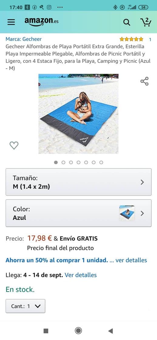 Producto Alfombra para la playa 