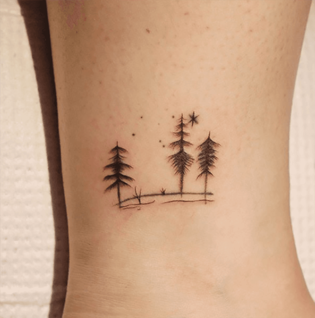 Fashion 22 tatuajes pequeños y sencillos que querrás en tu piel - Un bosque