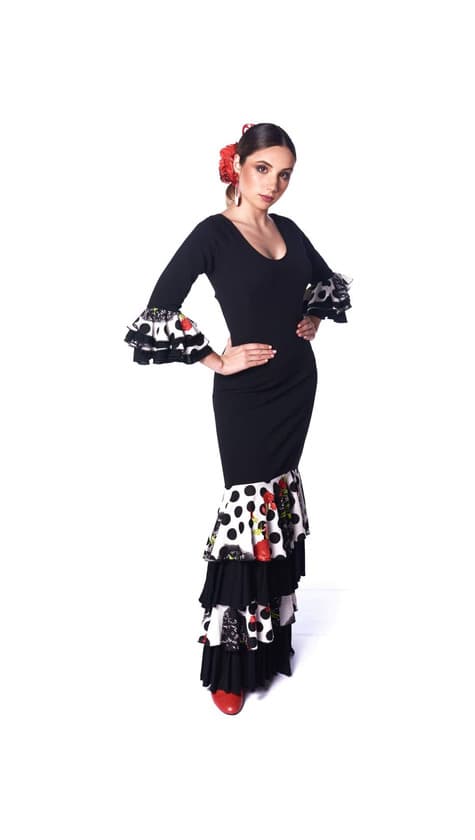 Producto ANUKA Vestido Profesional de Mujer para el Baile Flamenco. Tejido elástico y