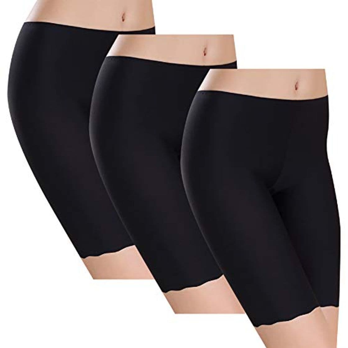 Fashion UMIPUBO Bragas Algodon Mujer Seda de Hielo Boxer Short Leggings Cortos Basic Long Pantalon Falda Leotardos de Seguridad Ropa Interior Pack de 3