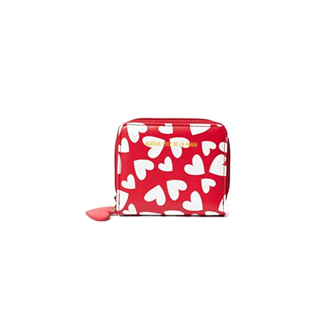 Product Billetero Pequeño Agatha Ruiz de la Prada Rojo y Corazones Blancos